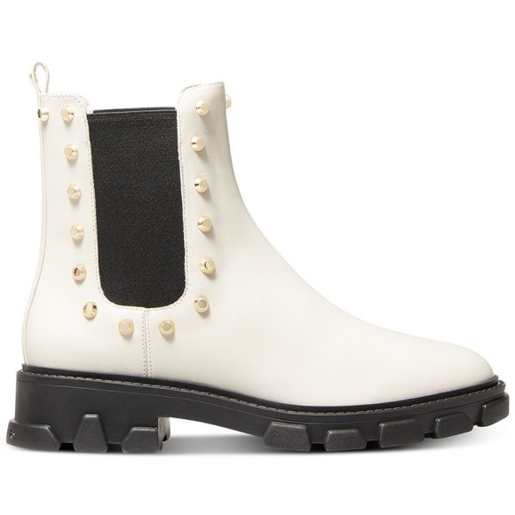 MICHAEL MICHAEL KORS Women's Ridley Studded Lug-Sole Chelsea Booties Light Cream - Picture 1 of 4